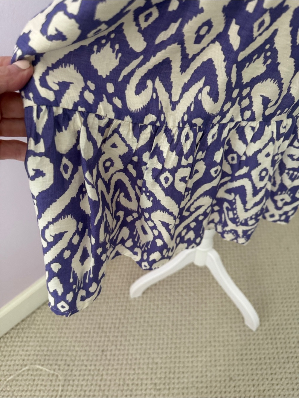 THML Purple and White Ikat Dress with Orange & Mint Trim - Picture 6 of 8